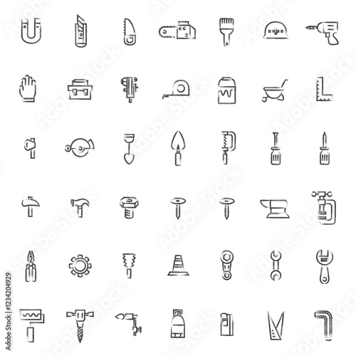 筆書き工具類関連のアイコンセット