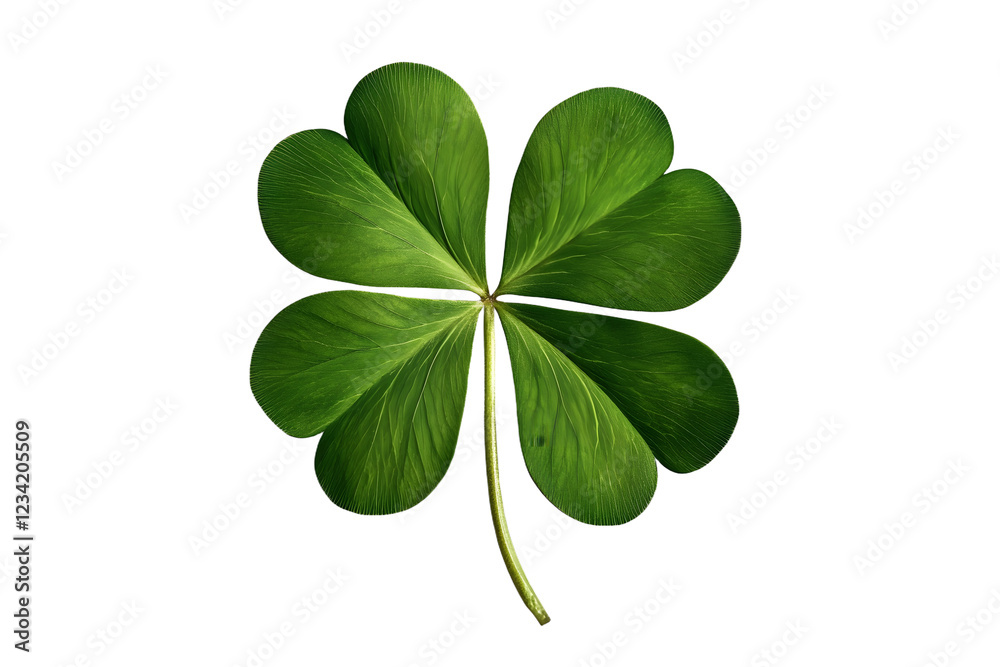 A four-leaf clover St. Patrick's Day isolated on a transparent background A four-leaf clover St. Patrick's Day isolated on a transparent background