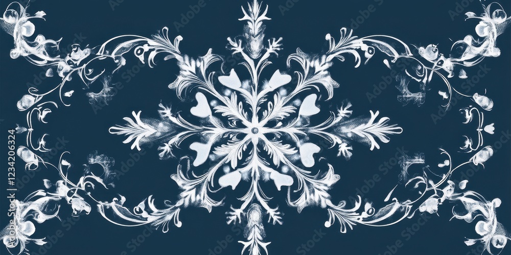 Ornate Snowflake Design Winter Floral Pattern Ornate Snowflake Design Winter Floral Pattern