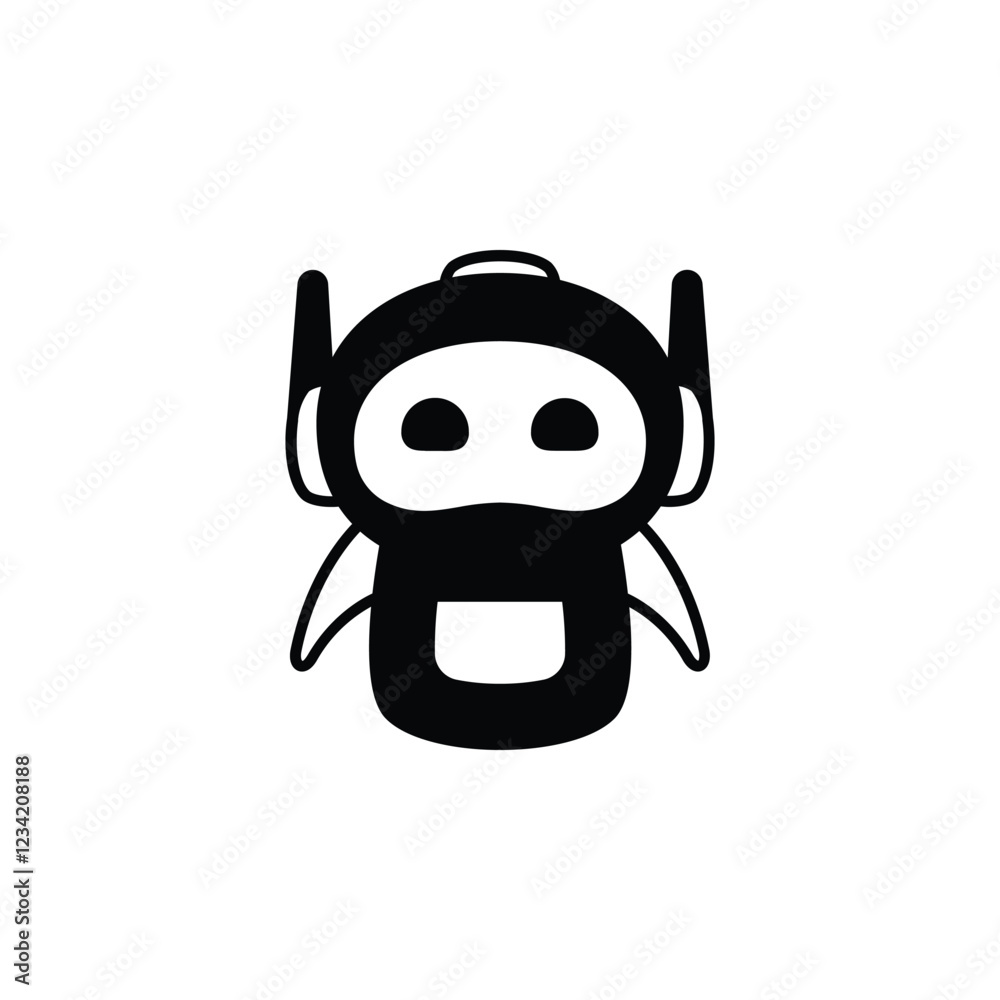 Robot icon vector illustration on white background Robot icon vector illustration on white background
