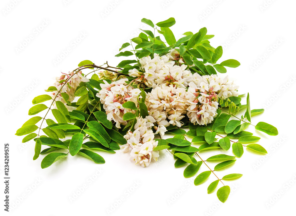 Fototapeta premium White acacia flowers.