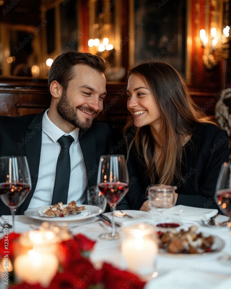 Romantic Dinner Setting for Couples with Candles and Flowers Romantic Dinner Setting for Couples with Candles and Flowers