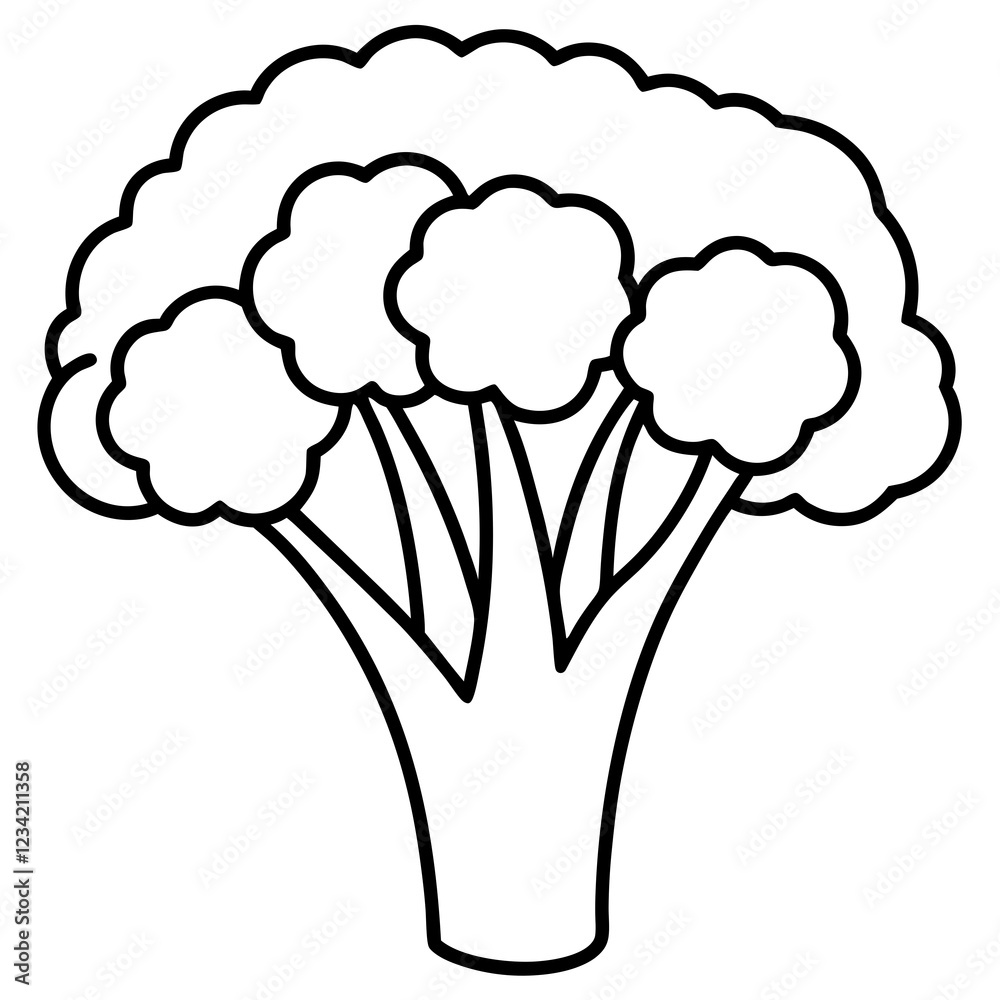 Broccolini Outline Sleek Vector Art Broccolini Outline Sleek Vector Art