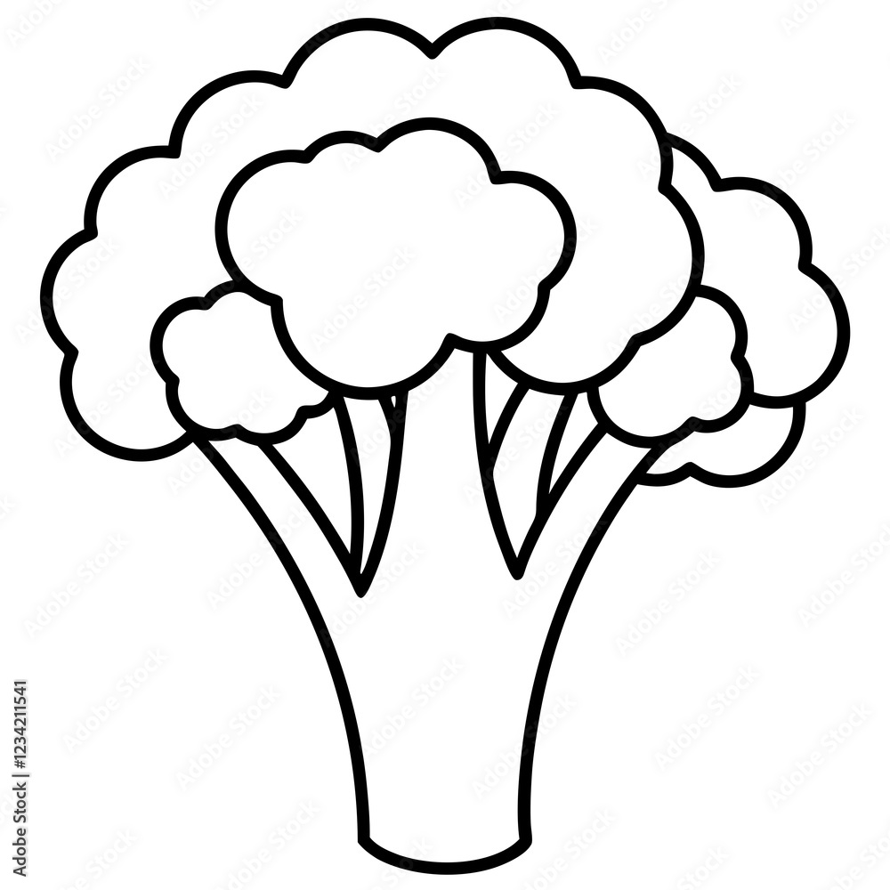 Broccolini Outline Sleek Vector Art Broccolini Outline Sleek Vector Art
