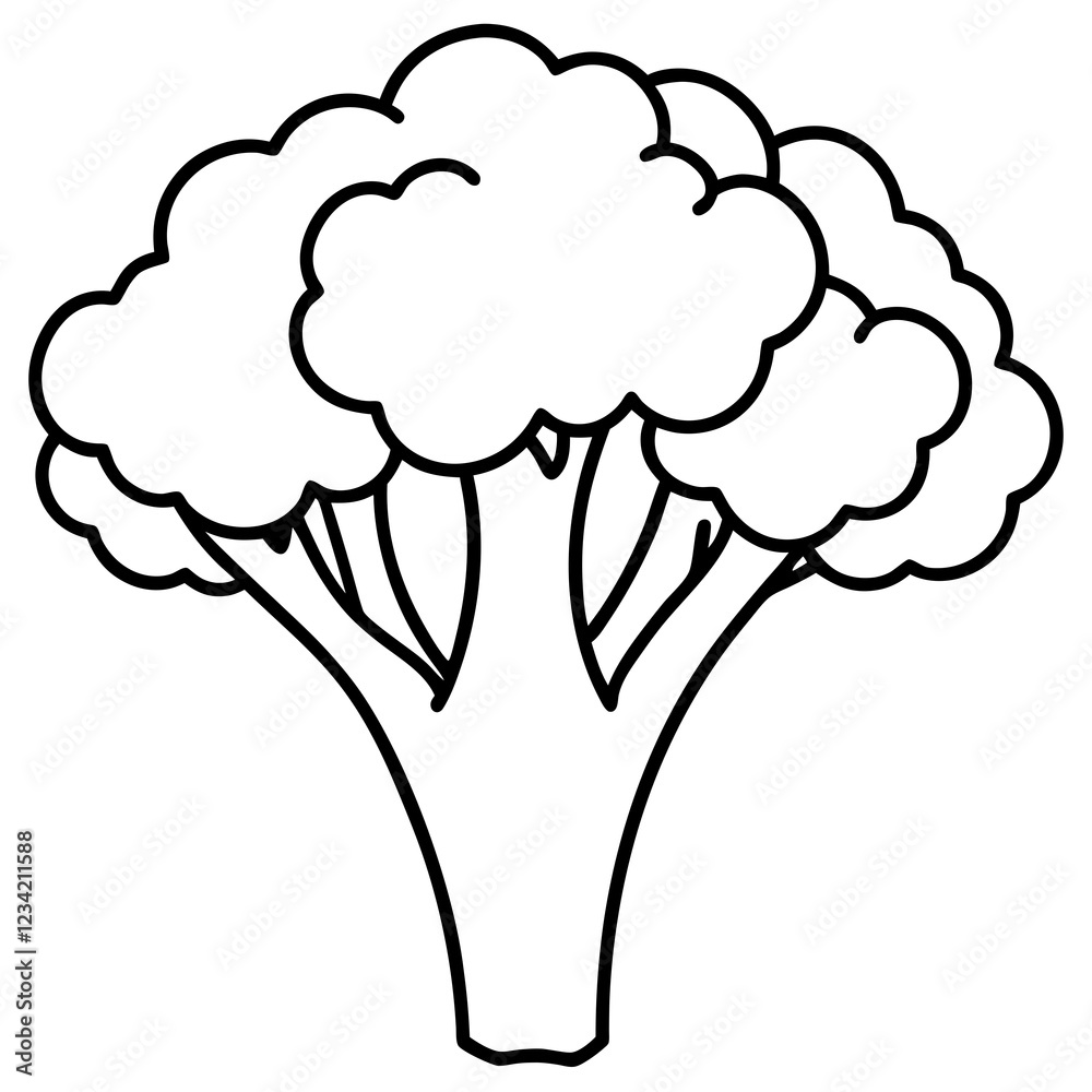 Broccolini Outline Sleek Vector Art Broccolini Outline Sleek Vector Art