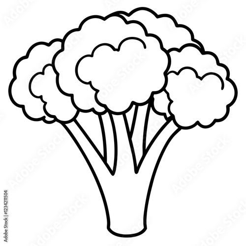 Broccolini Outline Sleek Vector Art