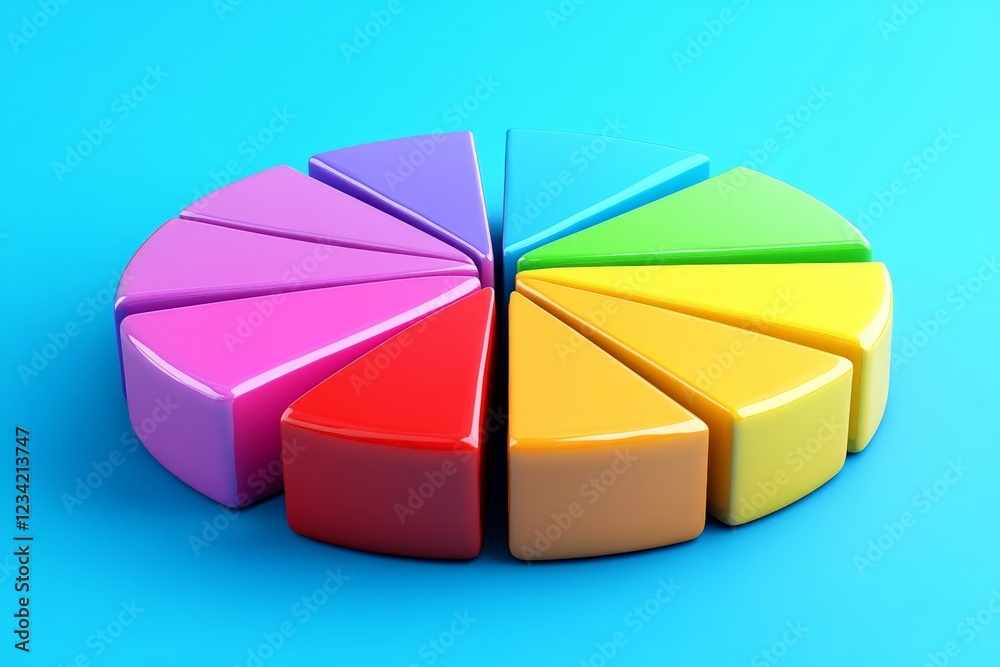Fototapeta premium Colorful pie chart model used for educational purposes in a creative classroom setting