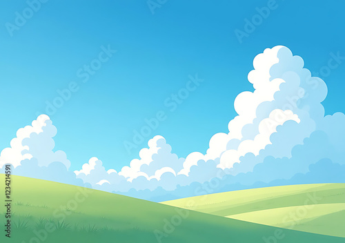 beautiful blue sky white clouds serves perfect backdrop photography painting landscape