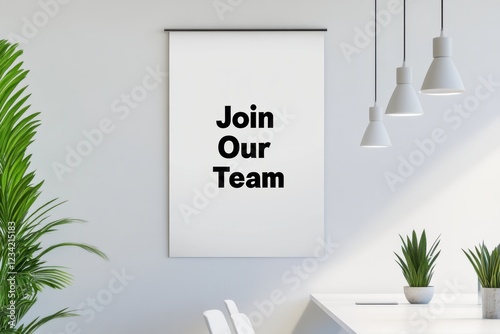 Modern recruitment poster mockup with 