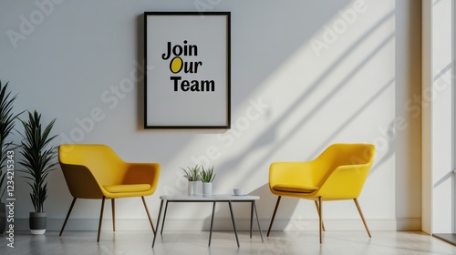 Modern recruitment poster mockup with 