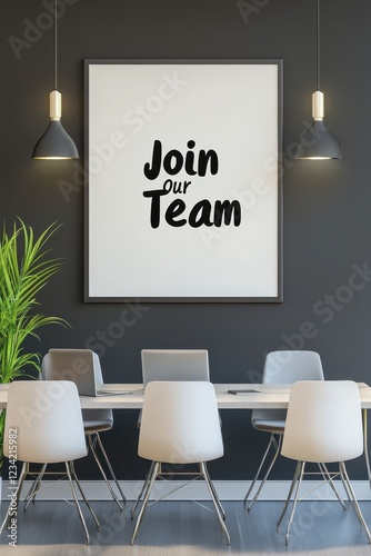 Modern recruitment poster mockup with 