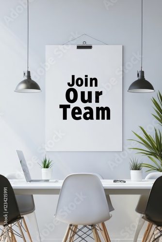 Modern recruitment poster mockup with 