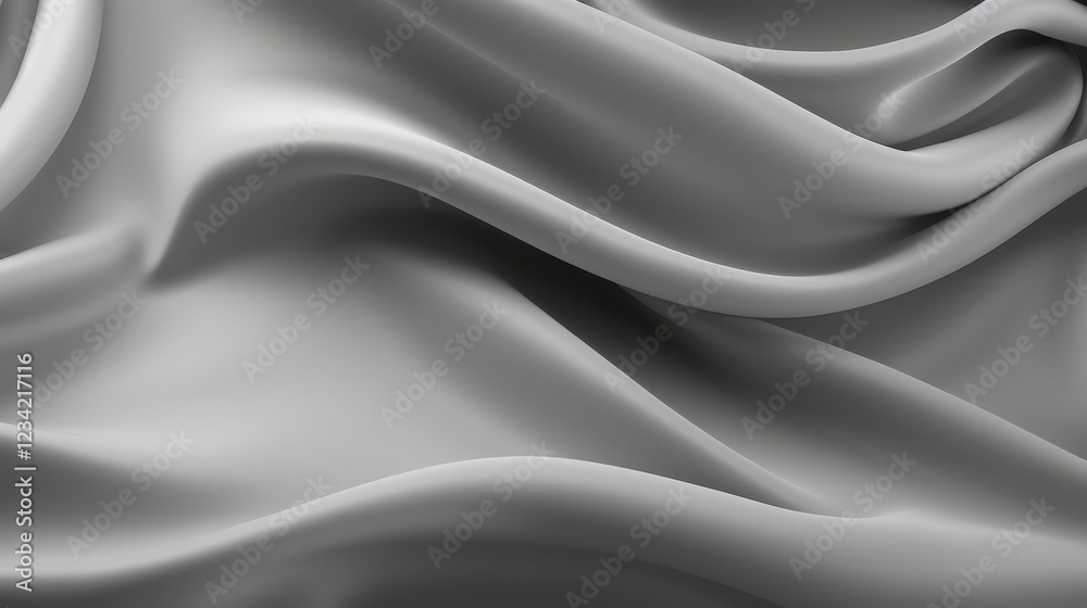 Obraz premium Soft Gray Fleece Fabric with Crumpled and Wavy Texture, Perfect for Textiles, Fashion, Upholstery, and Artistic Backgrounds