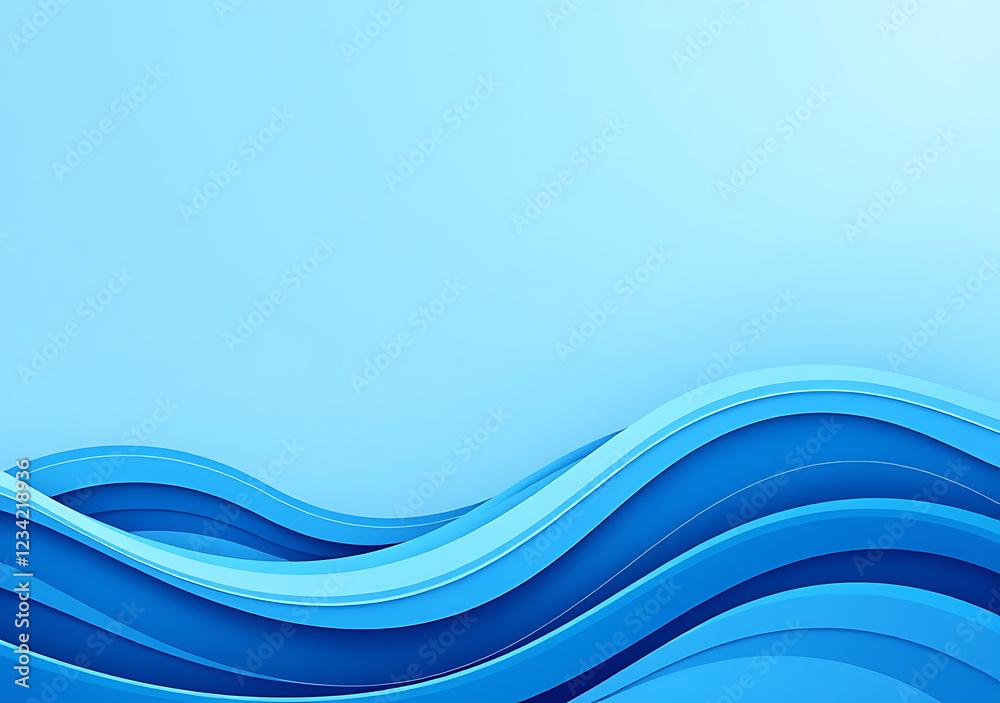 Obraz premium blue abstract ocean wave design features fluid blue vector background banner web page