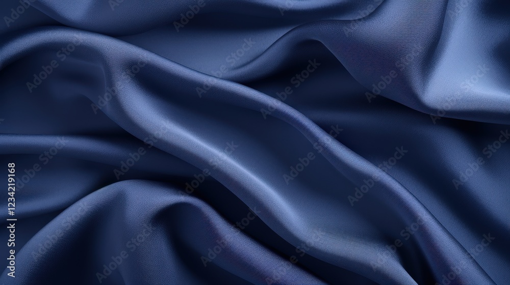 Obraz premium Detailed Close-Up Shot of Smooth Indigo Fabric Textures Showcasing Softness and Elegance for Textile Design and Fashion Projects