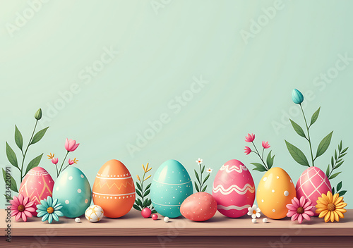 colorful eggs often displayed tables around easter time various decorations