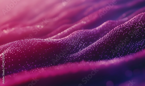 Abstract pink purple digital landscape, particle wave background, for tech design