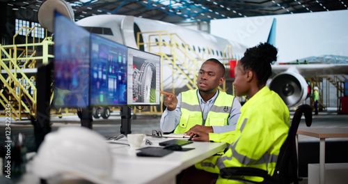 Aircraft Repair Technician Checking Aircraft Engine