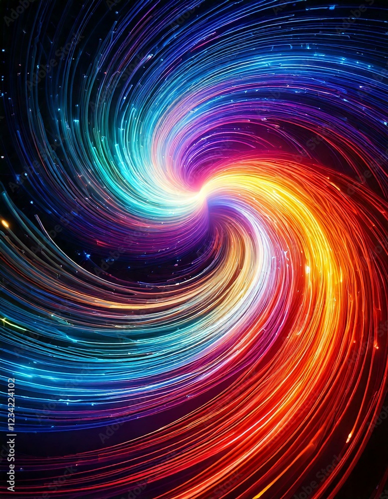 Fototapeta premium vortex of glowing neon colors, abstract energy 