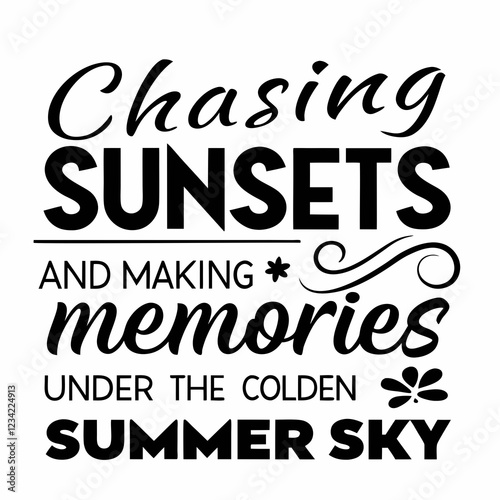 summer sunsets typography t-shirt design