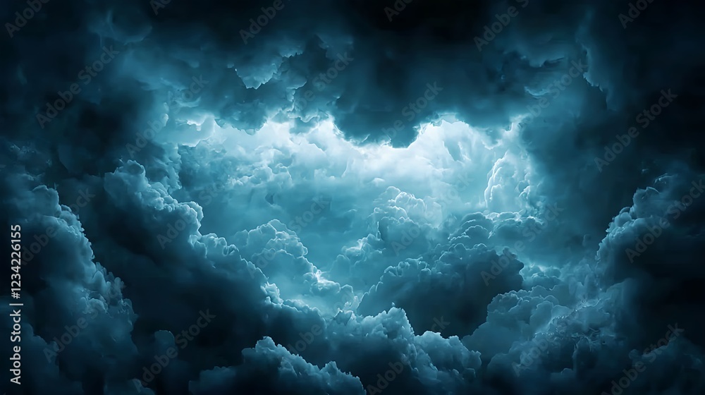 Naklejka premium Dark Stormy Cloudscape at Night
