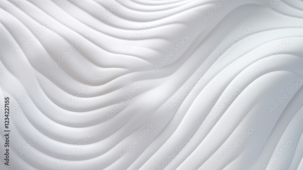 Obraz premium Close-Up View of a Soft White Mattress Surface with Elegant Bedding Texture and Curved Patterns for Interior Design Inspiration