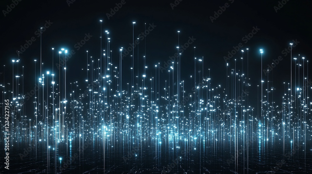 Ethereal Glow: Abstract Digital Light Pillars Ethereal Glow: Abstract Digital Light Pillars