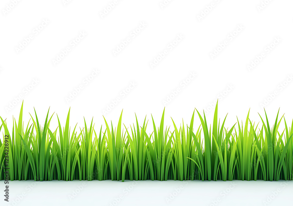 Fototapeta premium green grass isolated white background alpha mask easy photo editing purposes