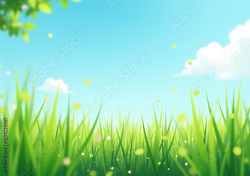 green grass blue sky abstract concepts blurred bokeh natural environment scene world environment