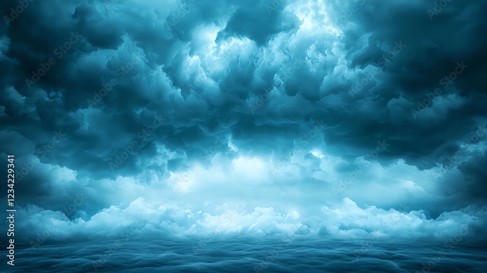 Obraz premium Dark Stormy Sea Under Heavy Clouds