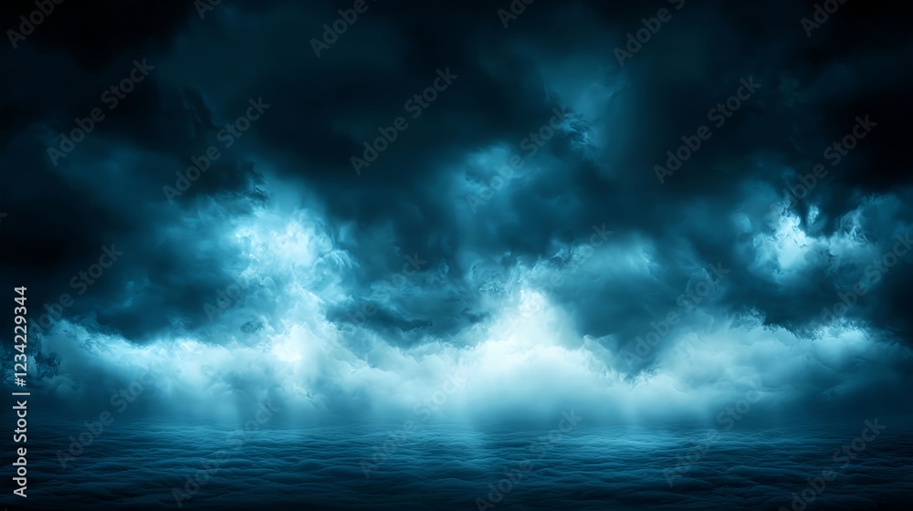 Fototapeta premium Dark Stormy Sea Under Heavy Clouds
