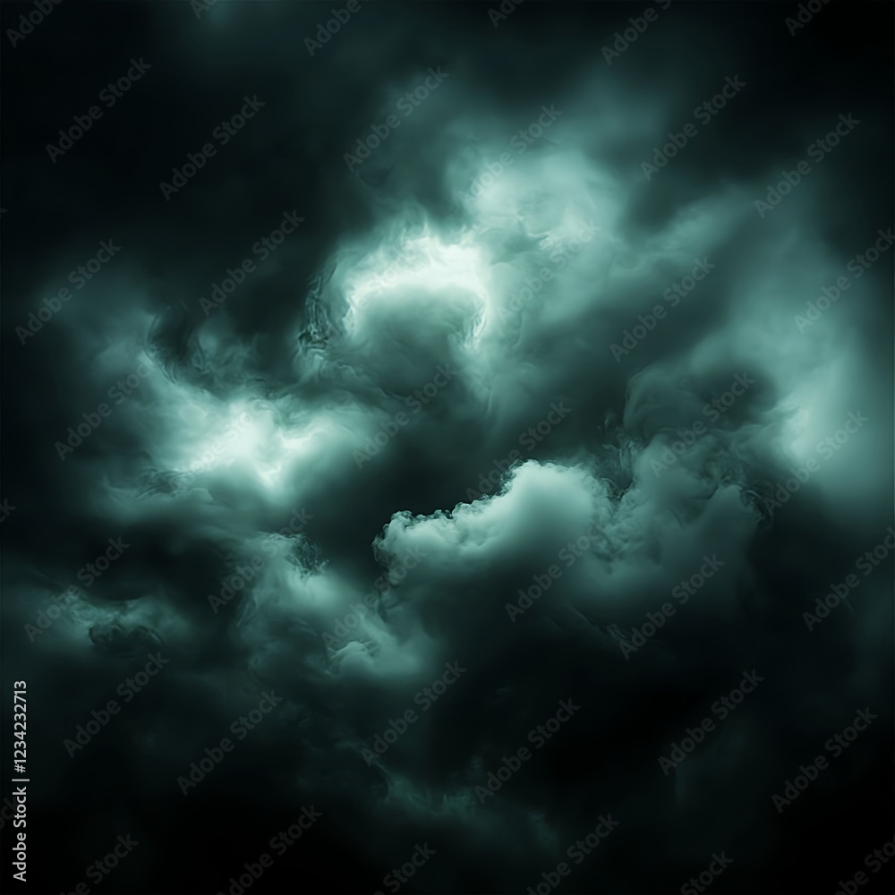 Dark Teal Storm Cloudscape Dramatic Dark Teal Storm Cloudscape Dramatic