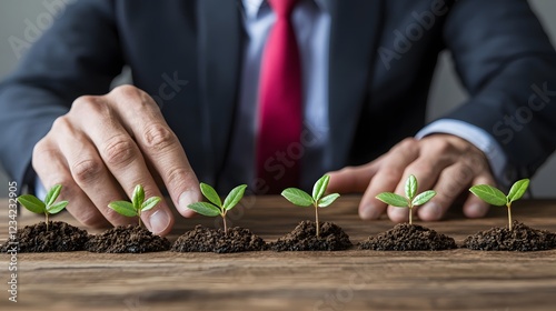 Corporate Businessman Advancing Towards Futuristic 2025 Growth Vision