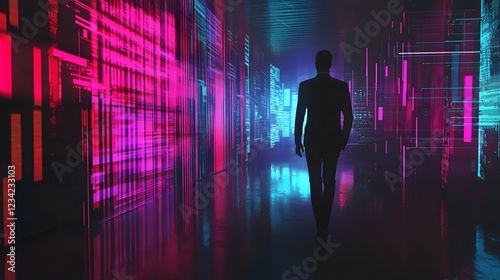 Futuristic Digital Business Finance Projection Trending Towards Success