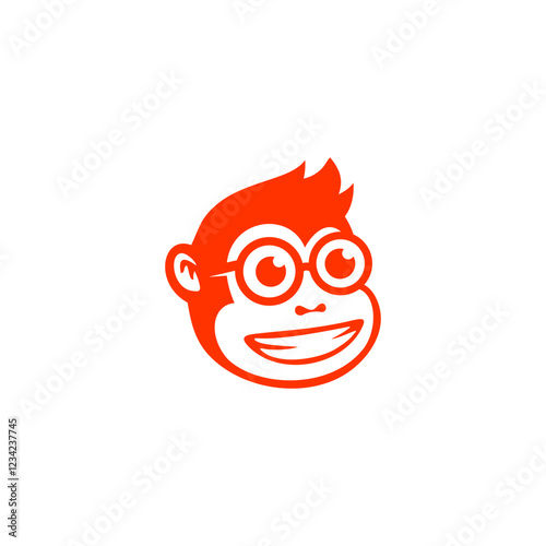 Monkey mascot logo vector. Animal vector illustration. Geek monkey logo