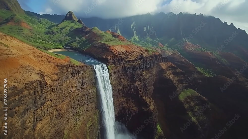 Helicopter Aerial Tour Over Scenic Coastal Mountains with Stunning View of the Ocean and Terrain