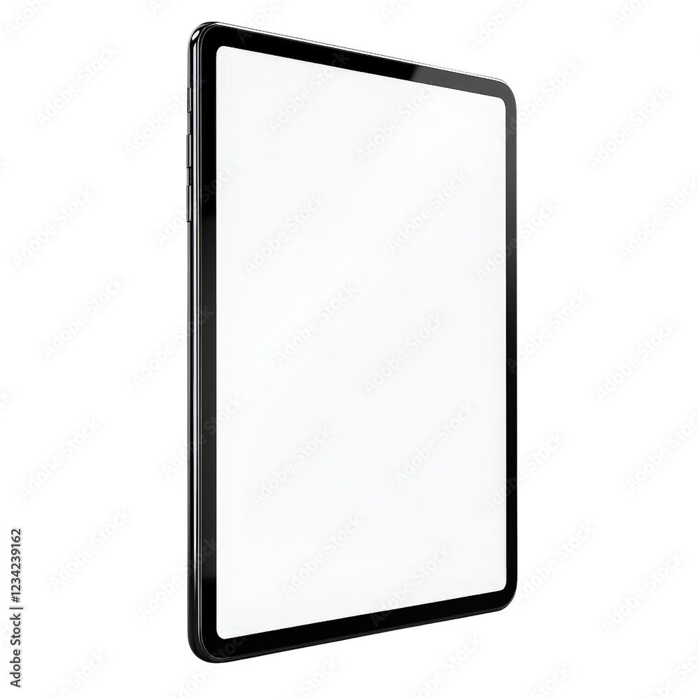 Sleek metallic tablet isolated for digital display mockups. Sleek metallic tablet isolated for digital display mockups.