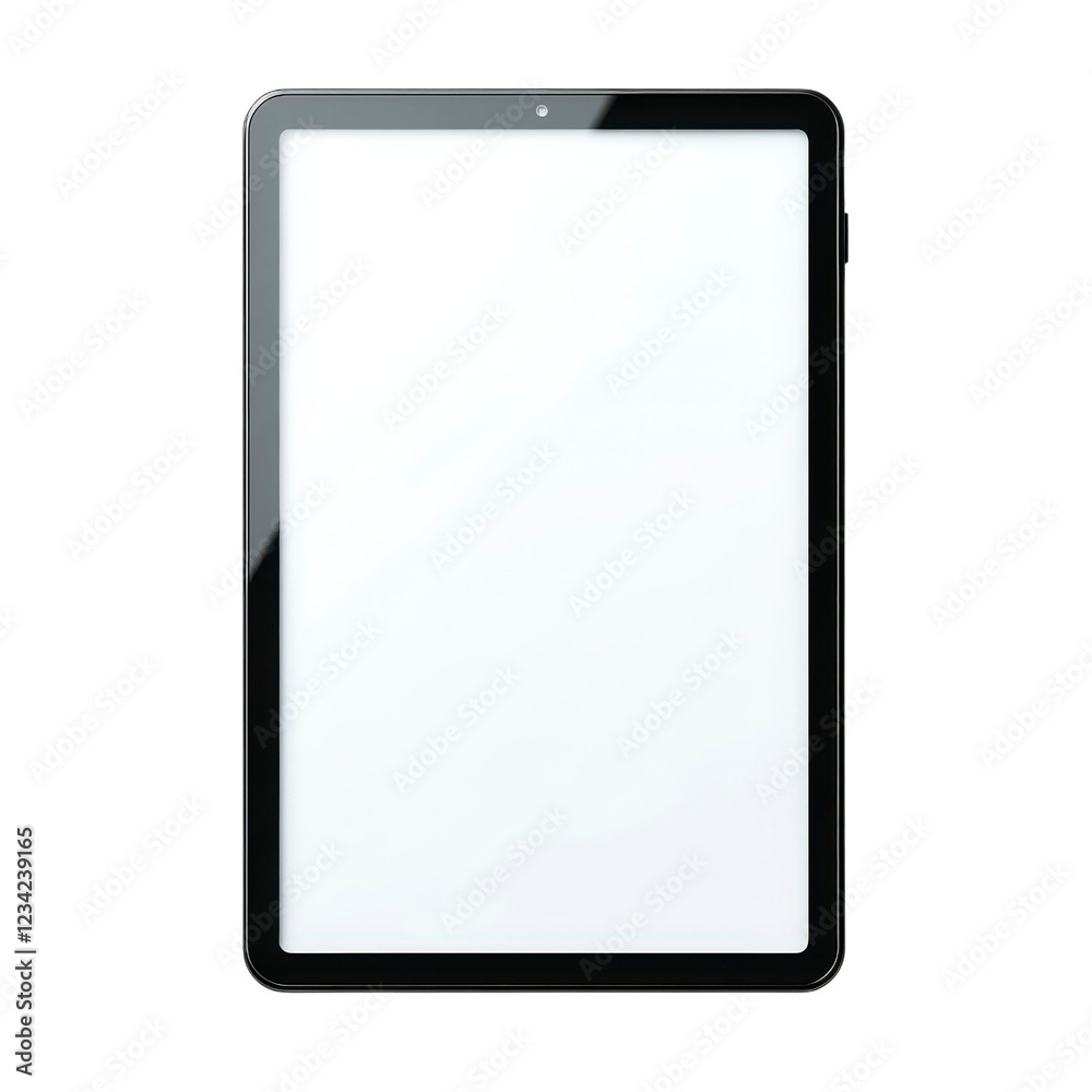 Modern Tablet Device with a Clean White Screen Display, isolated design Modern Tablet Device with a Clean White Screen Display, isolated design