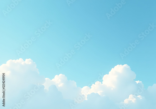 soft white clouds float bright blue sky gentle feathery