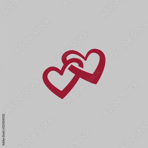 A pair of heart-shaped rings in red, perfect for use in a Valentine's Day campaign.
