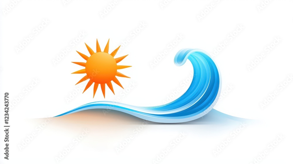 Minimalist beach icon with a stylized sun and gentle wave, offering a simple and serene look for a perfect coastal vibe. Minimalist beach icon with a stylized sun and gentle wave, offering a simple and serene look for a perfect coastal vibe.