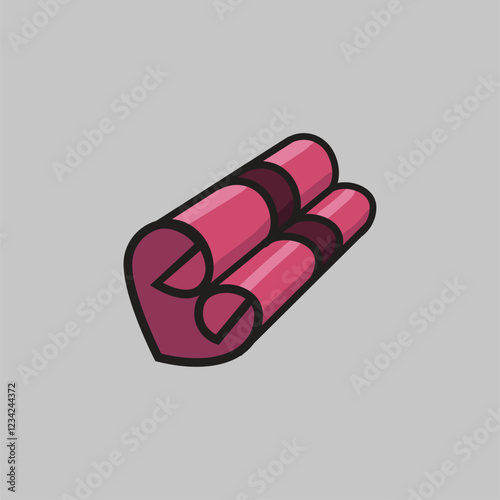 A heart-shaped scroll in pink, perfect for use in a Valentine's Day campaign.