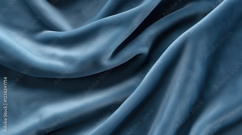 Fototapeta premium Rich Blue Velvet Fabric Texture, Soft and Smooth Background, Ideal for Elegant Designs and Stylish Projects