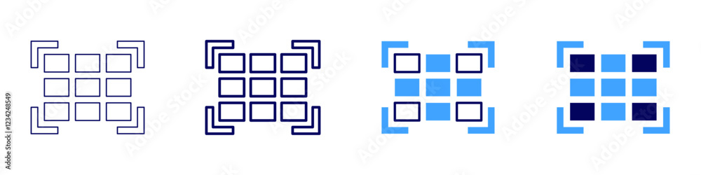 Grid icon in 4 different styles. Thin Line, Line, Bold, and Bold Line. Duotone style. Editable stroke Grid icon in 4 different styles. Thin Line, Line, Bold, and Bold Line. Duotone style. Editable stroke