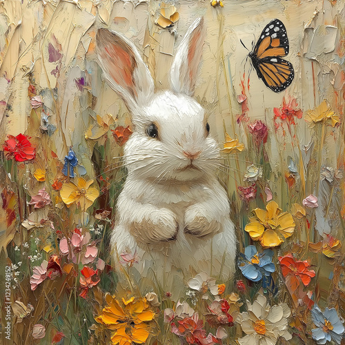 easter bunny with easter eggs