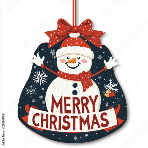 christmas card with snowman