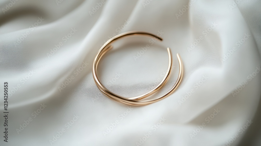 Elegant Gold Bangles on Silk Fabric Elegant Gold Bangles on Silk Fabric