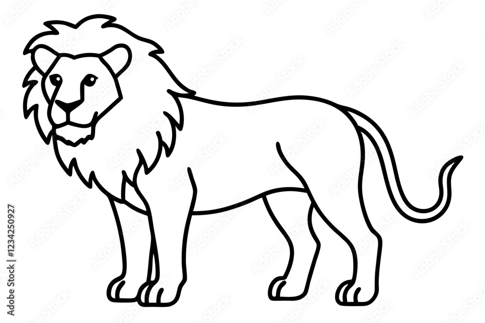 Lion Outline Elegant Vector Illustration Lion Outline Elegant Vector Illustration