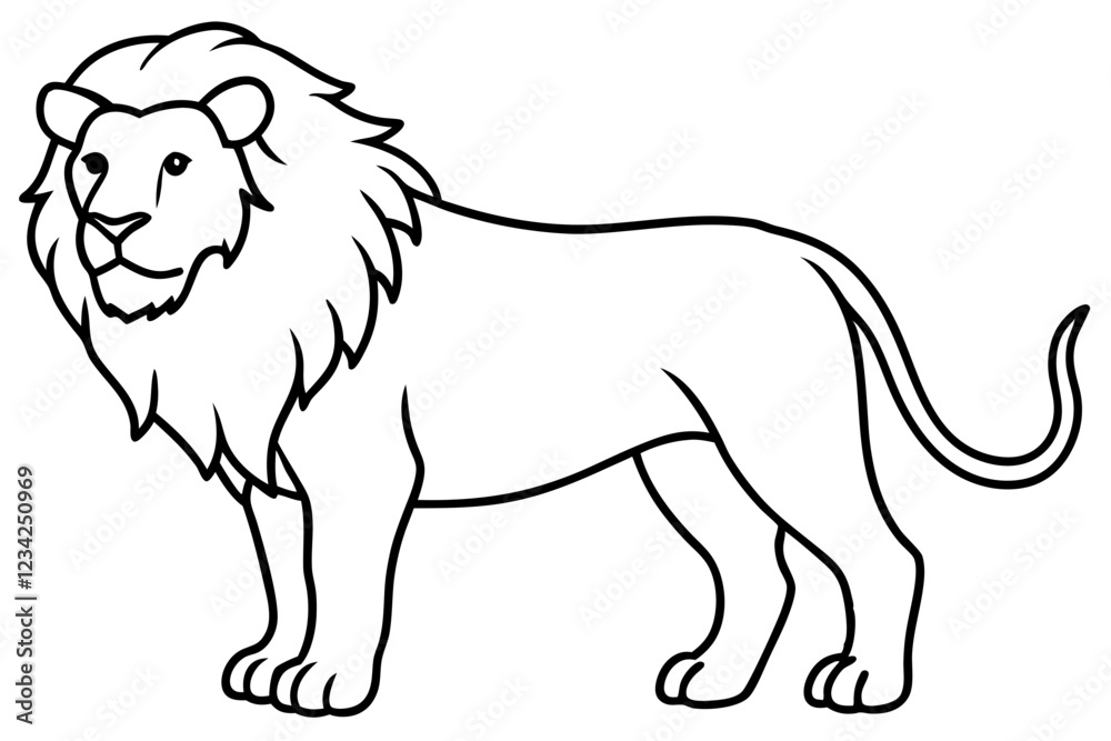 Lion Outline Elegant Vector Illustration Lion Outline Elegant Vector Illustration