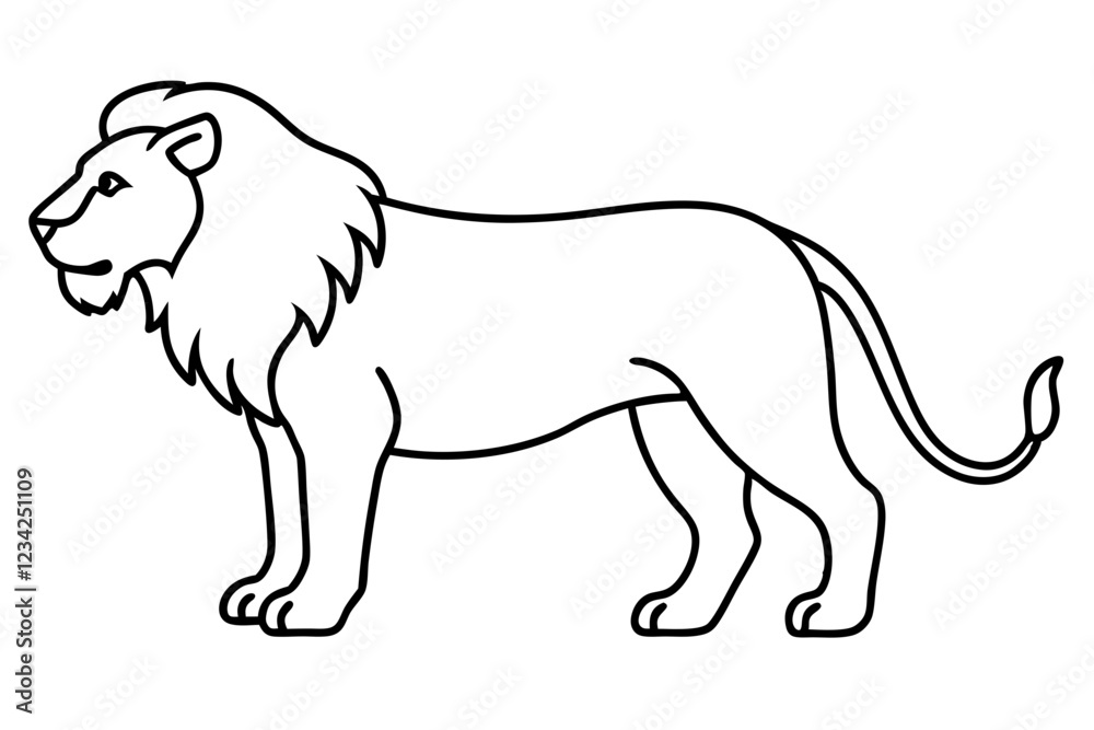 Lion Outline Elegant Vector Illustration Lion Outline Elegant Vector Illustration